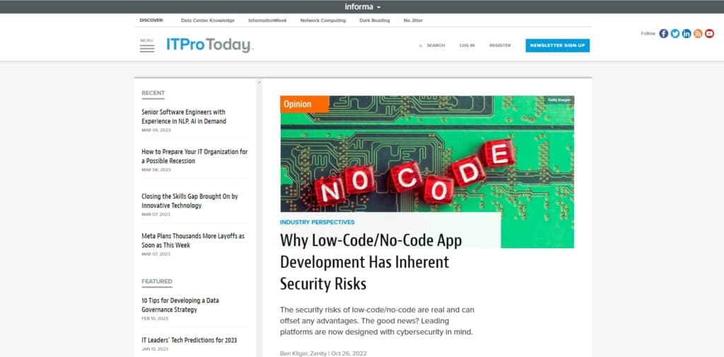 Why Low-Code/No-Code App Development Has Inherent Security Risks