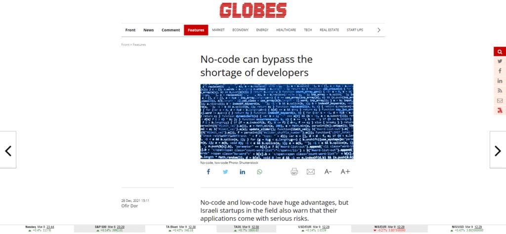 No-code can bypass the shortage of developers