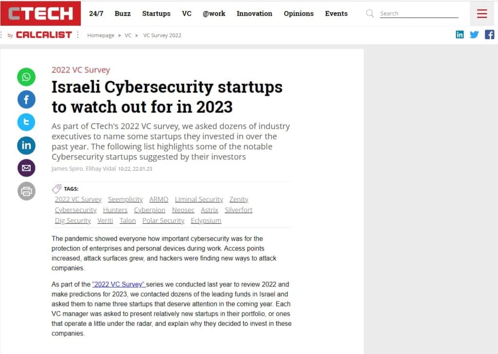 Israeli Cybersecurity startups to watch out for in 2023
